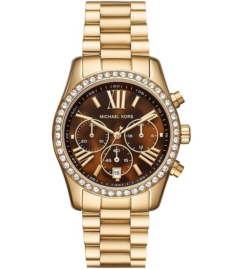 michael kors women's lexington watch|michael kors chronograph gold.